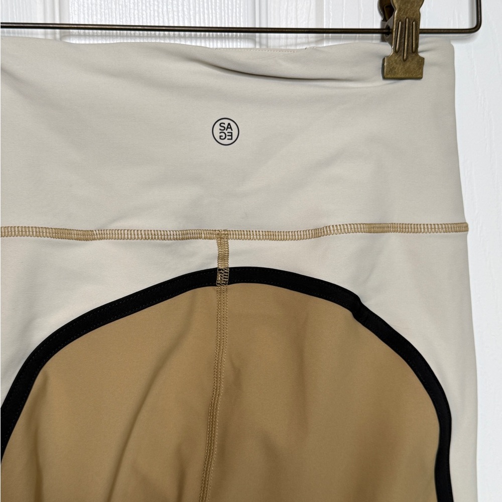 Sage Collective Colorblock Leggings  High Rise & Wide Paneled Waistline Size S - Picture 6 of 6